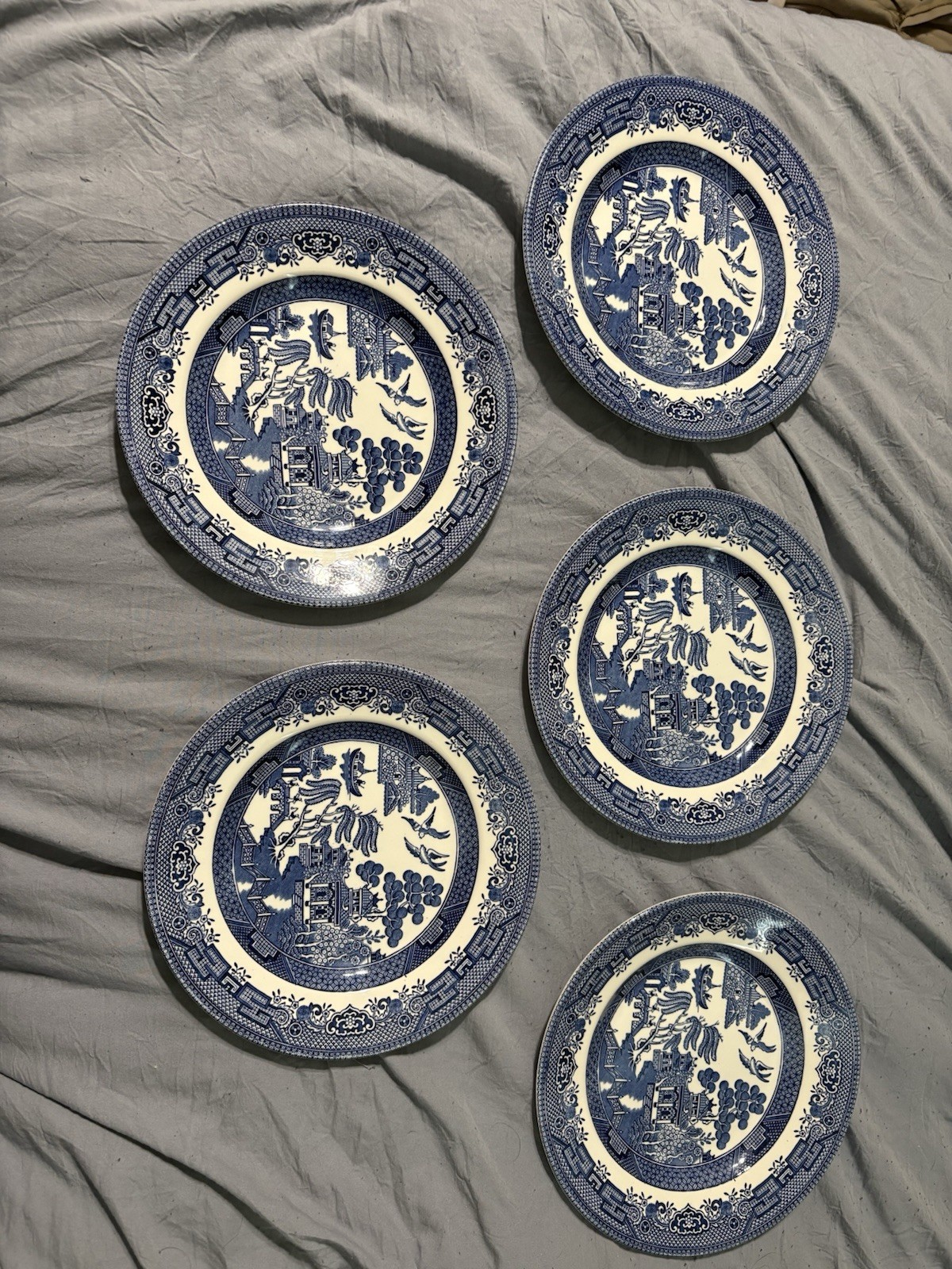 Vintage Churchill England Blue Willow Salad Luncheon Plate 8” Lot Of 5 Plates