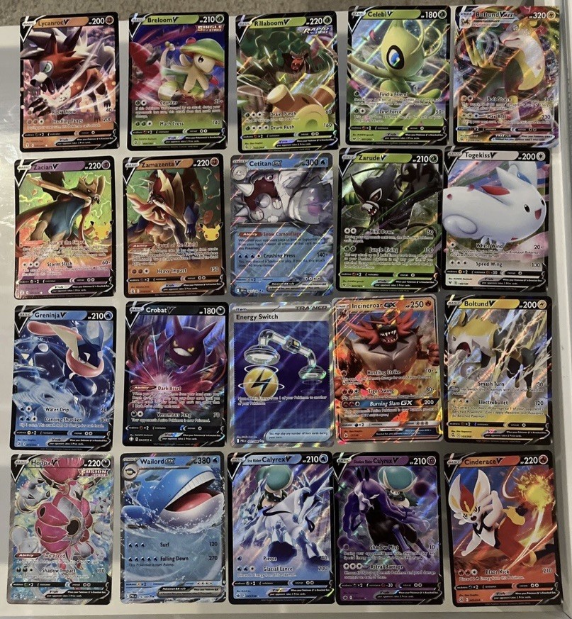 Pokemon TCG Card Lot 100 Official Cards EX GX V VMAX VSTAR Collection