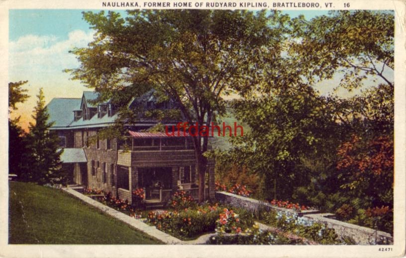 NAULHAKA, FORMER HOME OF RUDYARD KIPLING, BRATTLEBORO, VT 1934