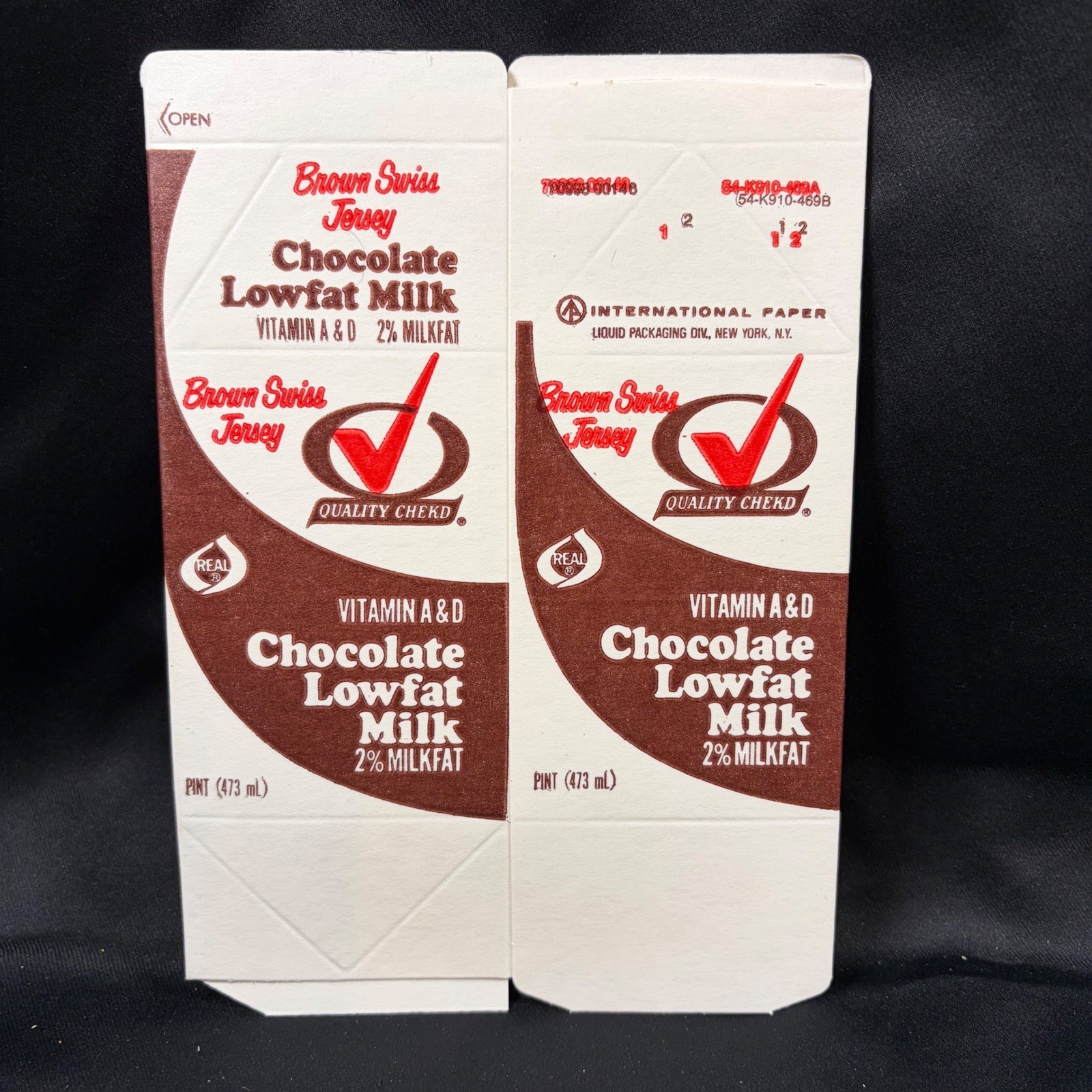 Vintage Brown Swiss Jersey Chocolate Milk Carton Quality Chekd South Dakota Pint