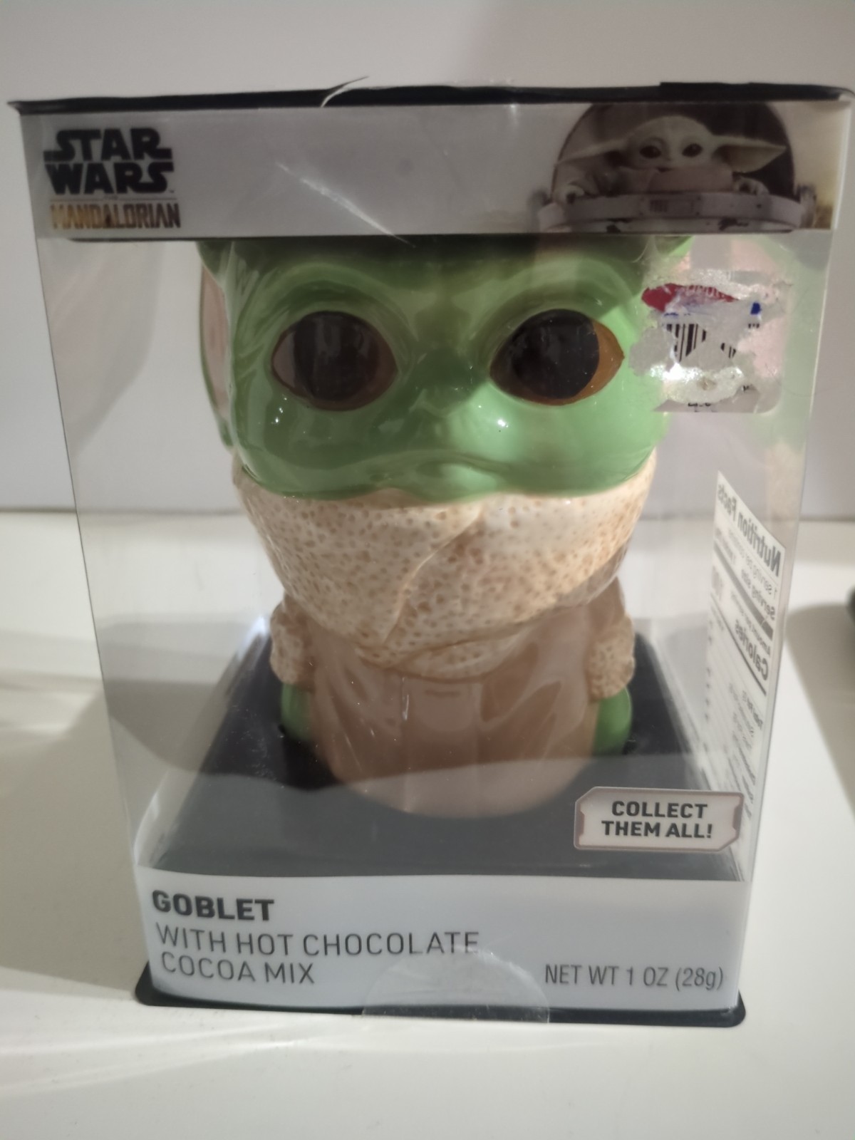 Star Wars Mandalorian Grogu Baby Yoda Goblet Cup Mug Ceramic Galerie 6” NWOB