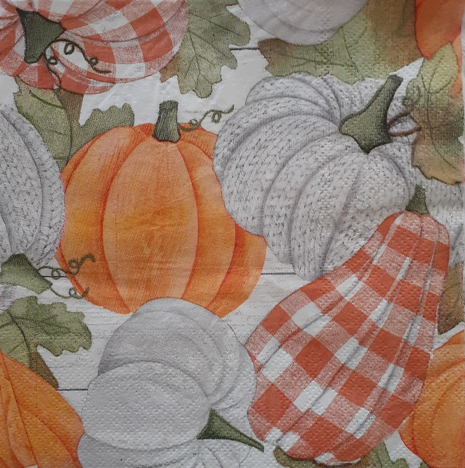 2 individual Paper Decoupage NAPKINS -FALL PUMPKIN THANKSGIVING  COUNTRY