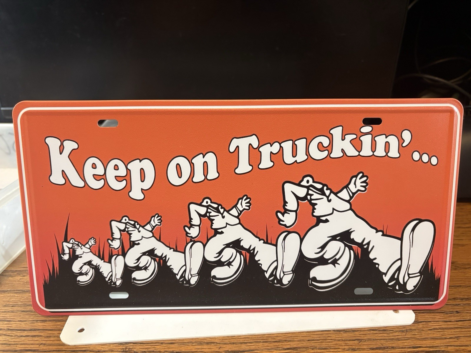 Keep On Truckin' Vanity License Plate New Never Used For Vehicle Or MANCAVE