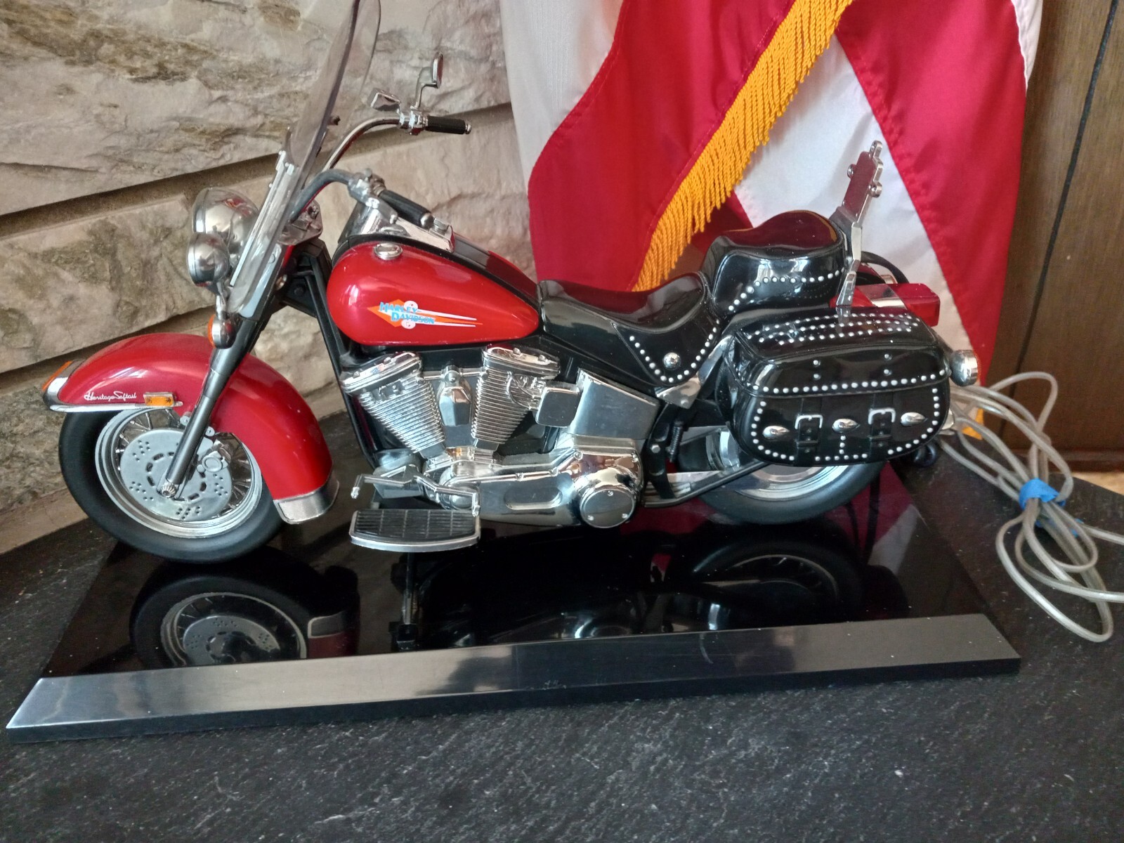 Harley Davidson Red Motorcycle Telephone Telemania Heritage Softail Landline