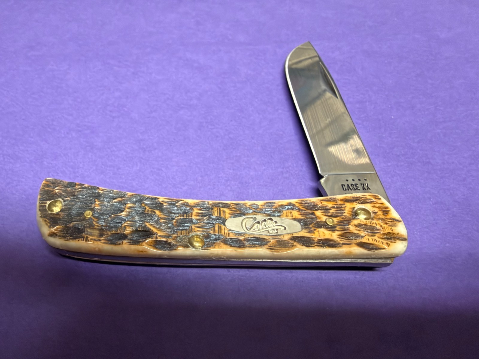 MIB 2022 Case XX Chrome Vanadium Amber Bone PS Jigged Sod Buster Jr 6137CV