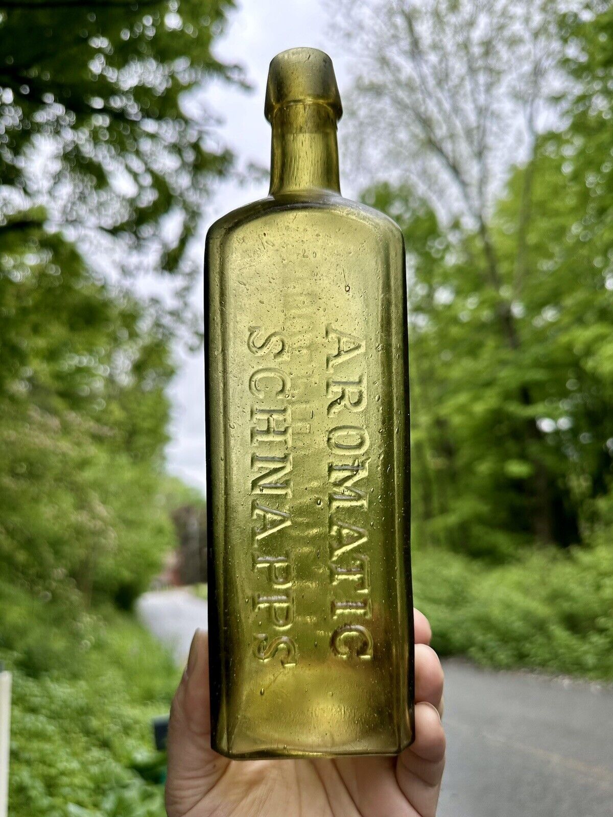 Gorgeous Light Electric Yellow Udolpho Wolfe’s Aromatic Bitters Bottle Large Sz