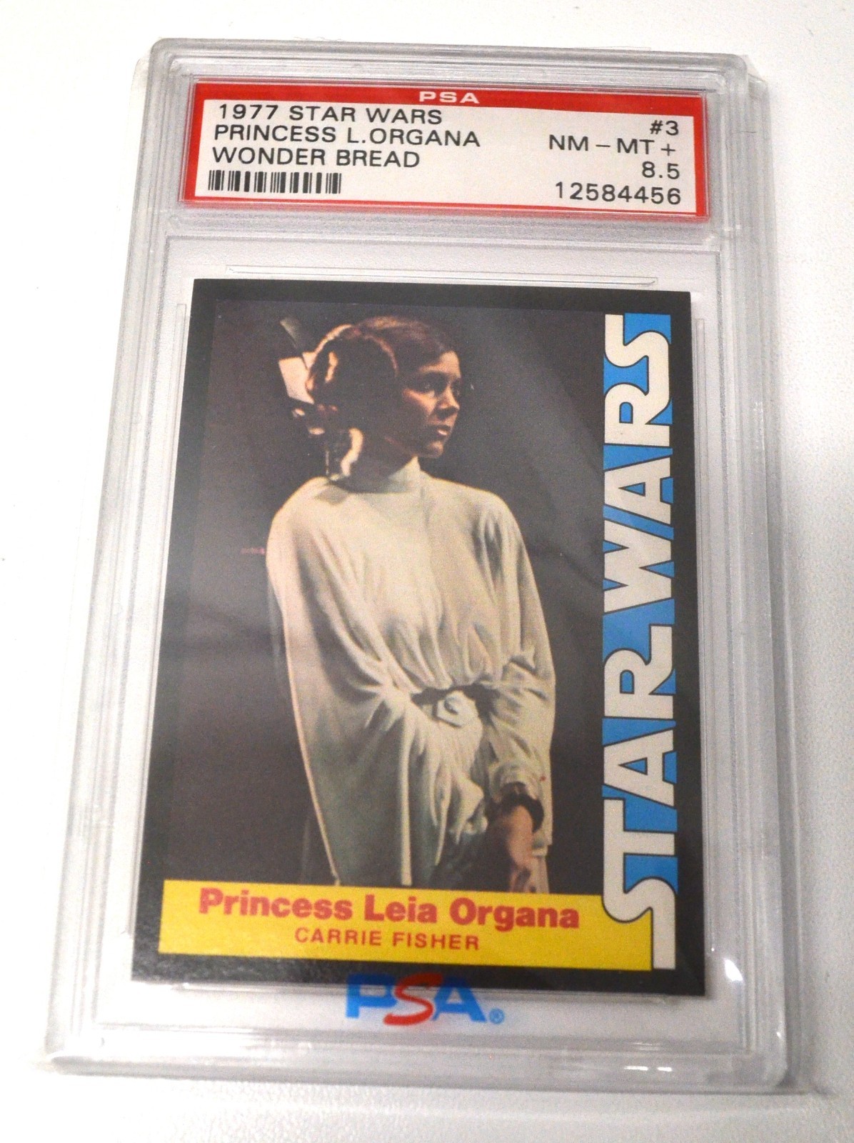 1977 Star Wars Wonder Bread #3 Princess Leia Organa PSA 8.5 NM-MT+ 1977 Star Wars Wonder Bread #3 Princess Leia Organa PSA 8.5 NM-MT+