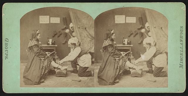 Photo:New York NY Shoemaker Woman Staged Scene George Stacy 1861-1866