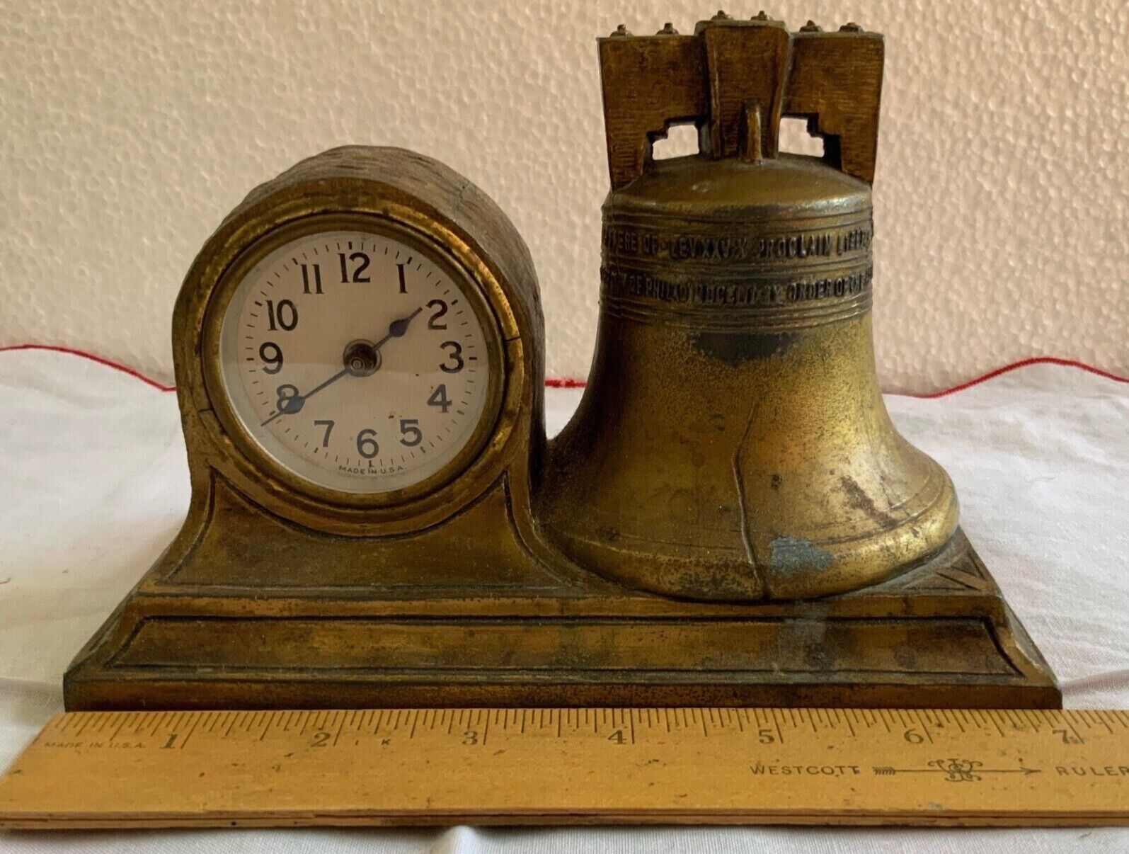 Vintage Novelty Clock with Liberty Bell