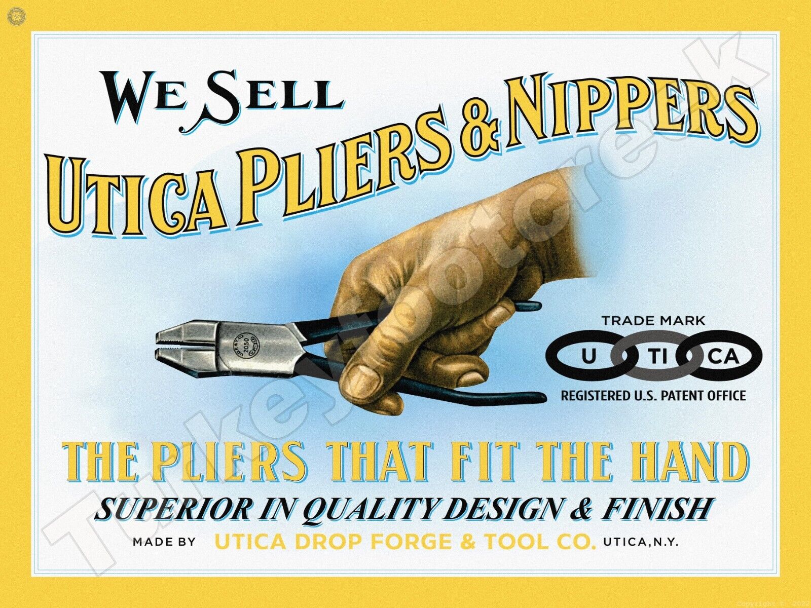 Utica Pliers & Nippers Metal Sign 3 Sizes to Choose From