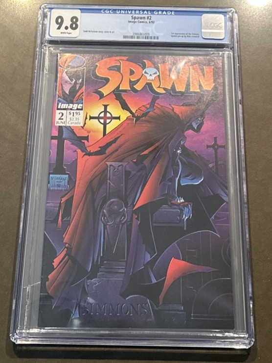 1992 SPAWN #2 CGC 9.8 WHITE PAGES 1992 IMAGE COMICS TODD MCFARLANE 1ST APP