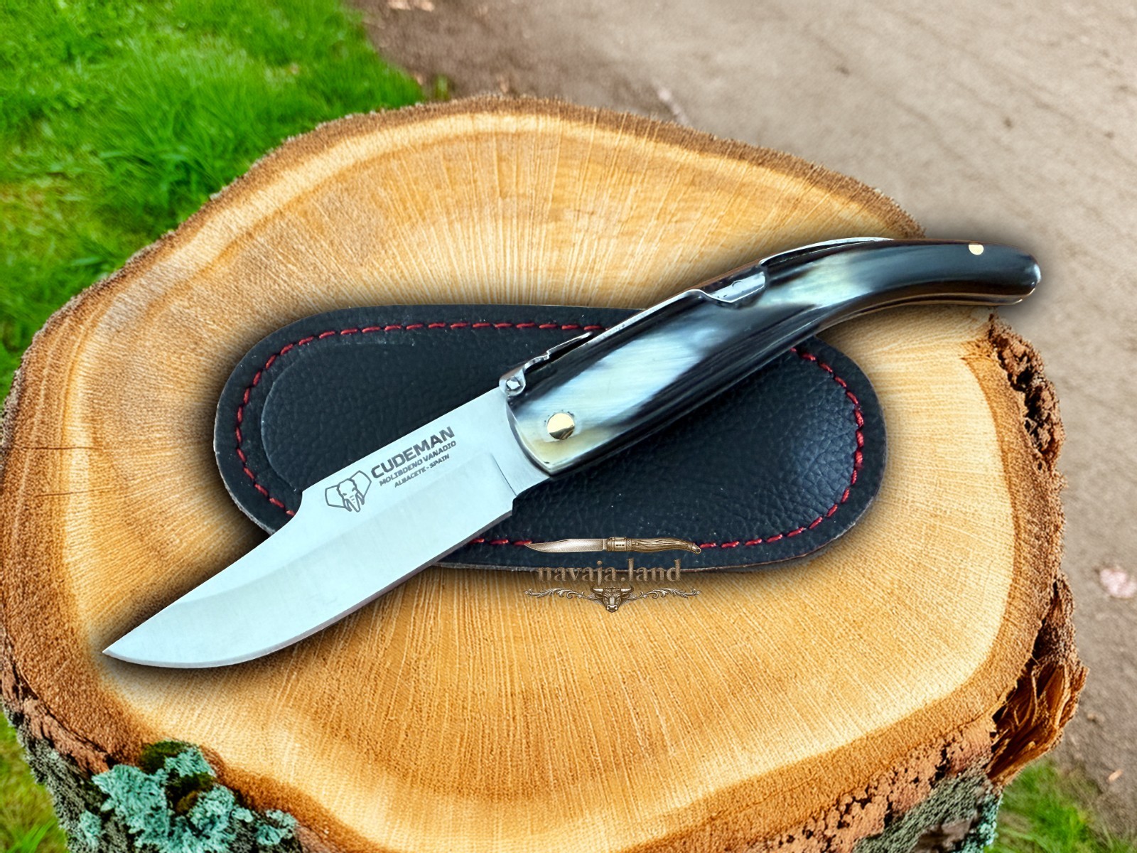 Cudeman Albaceteña 380-A Folding Knife – Bull Horn Handle | Molybdenum Vanadium