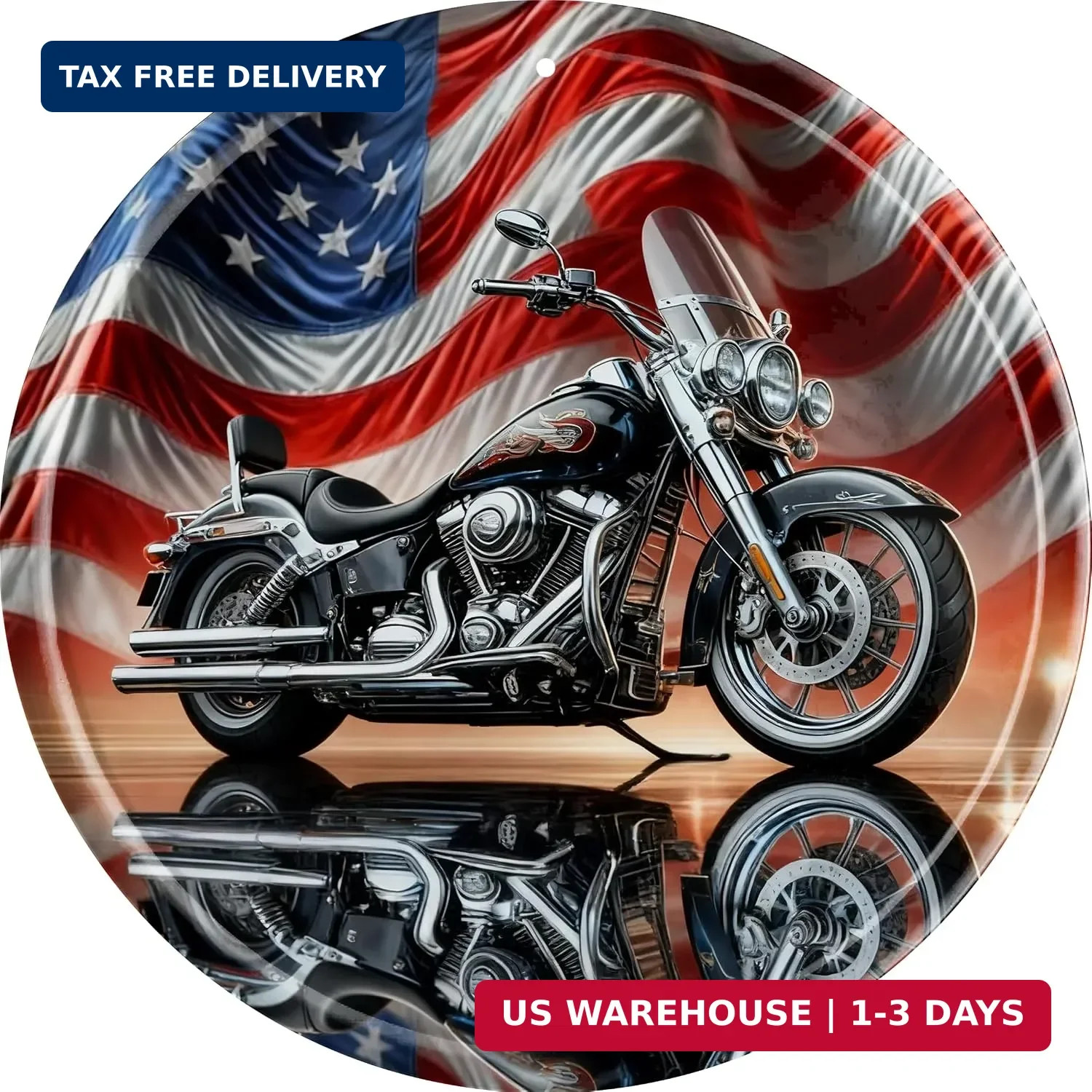 Vintage Round Tin Sign Retro Metal American motorcycle Signs For Home Decor Styl