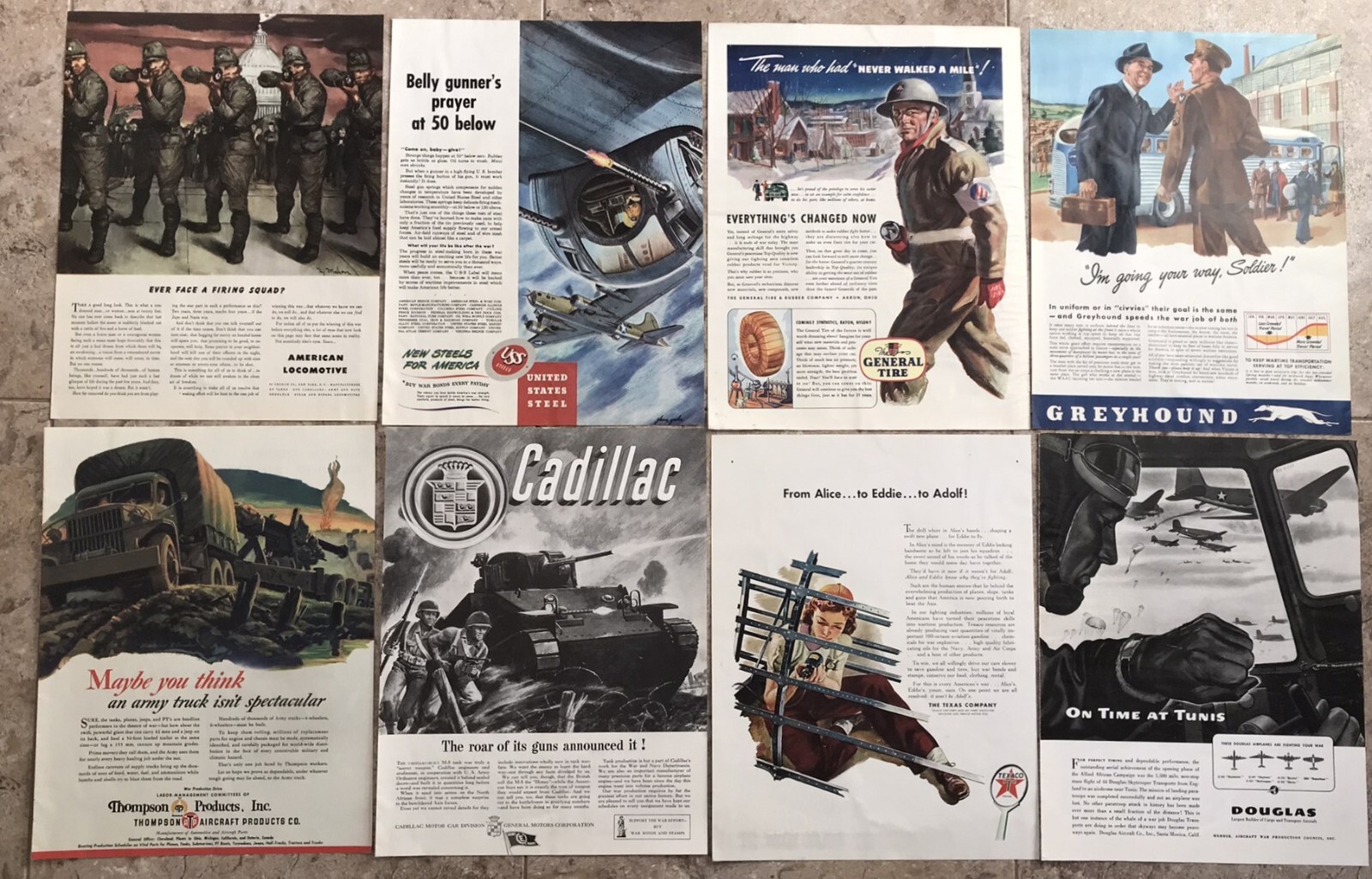 1942    WWII Ads, 8 different