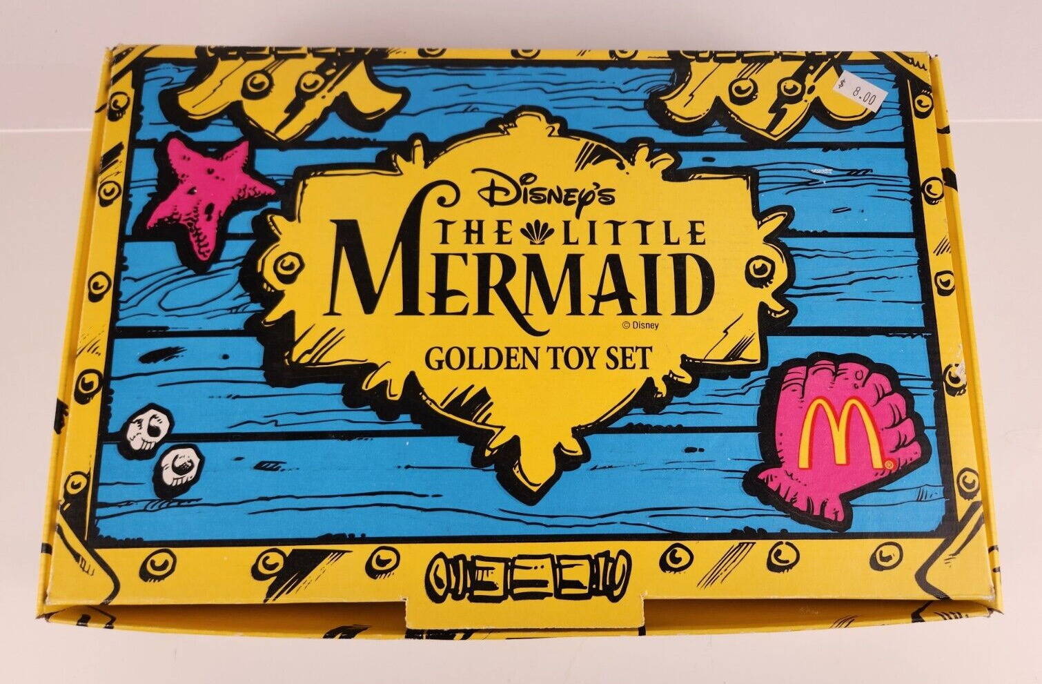Vintage McDonalds 1997 Disney’s The Little Mermaid Golden Toy Set with COA & Box