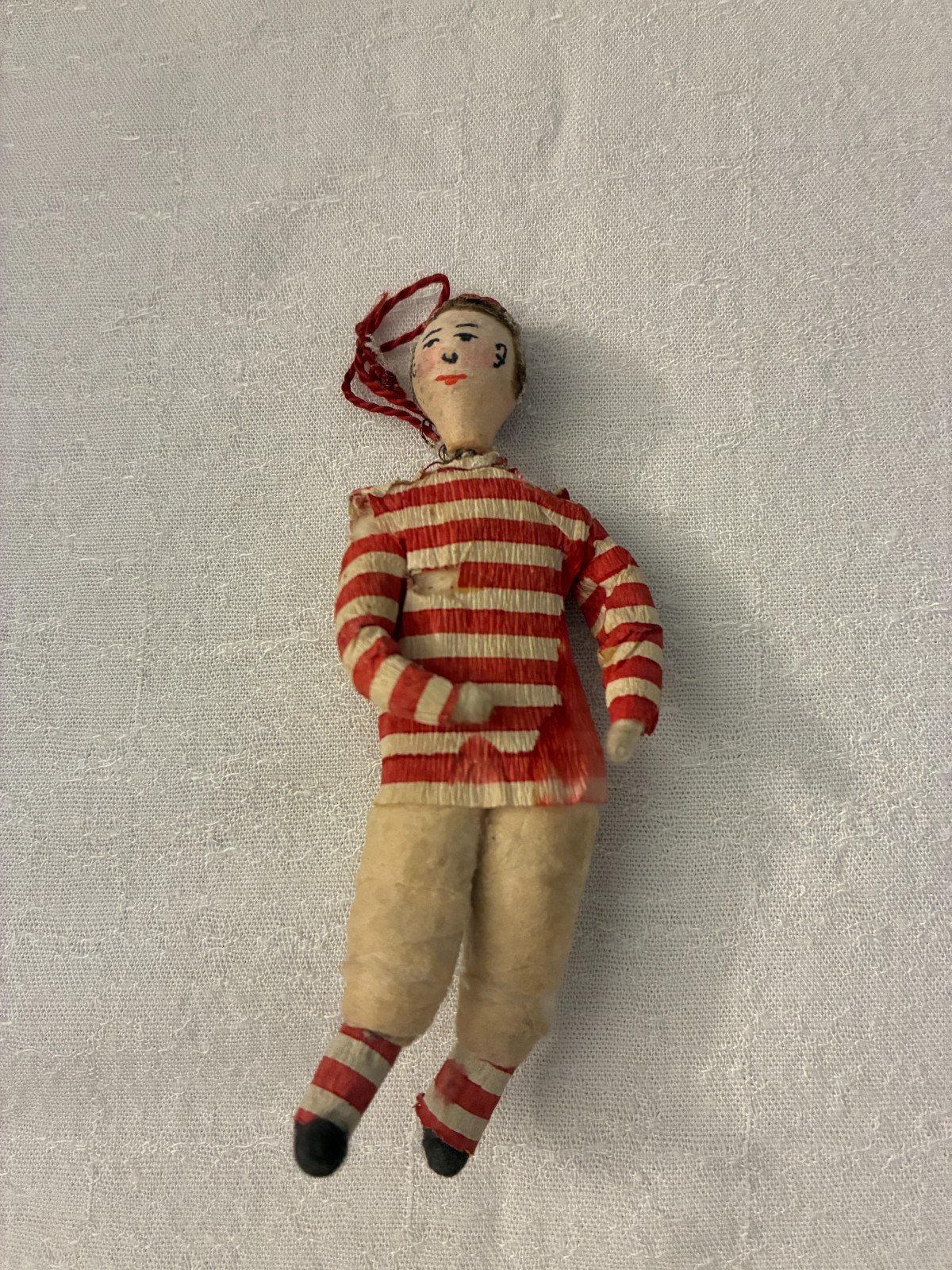 Antique Ornament Cotton Batting Baseball Player  Very Rare  - See pictures