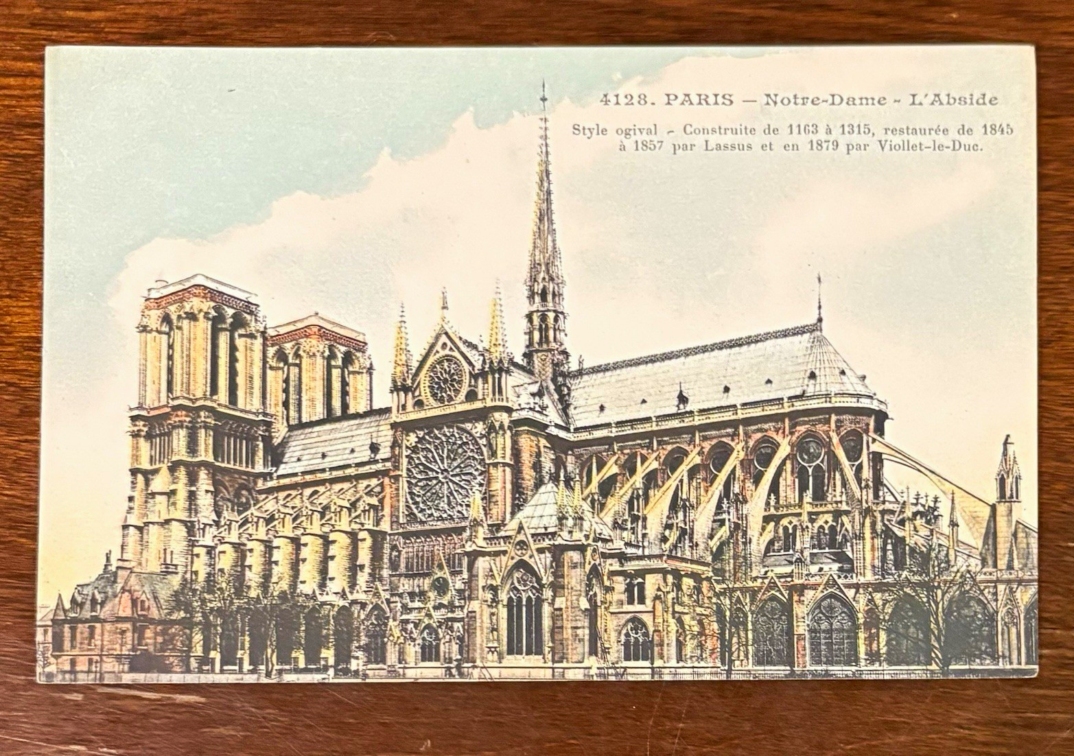 Paris Notre-Dame L'Abside France Postcard Divided Back Unposted Lithograph