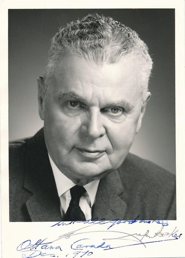 John Diefenbaker-Vintage Signed Photograph (PM of Canada 1957-1963)