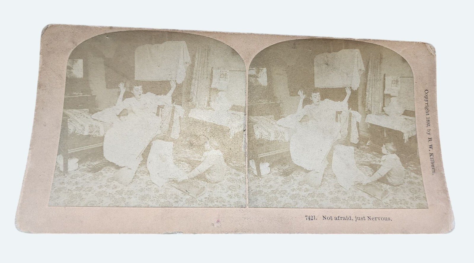 Antique 1892 B.W. Kilburn Stereoview Card 