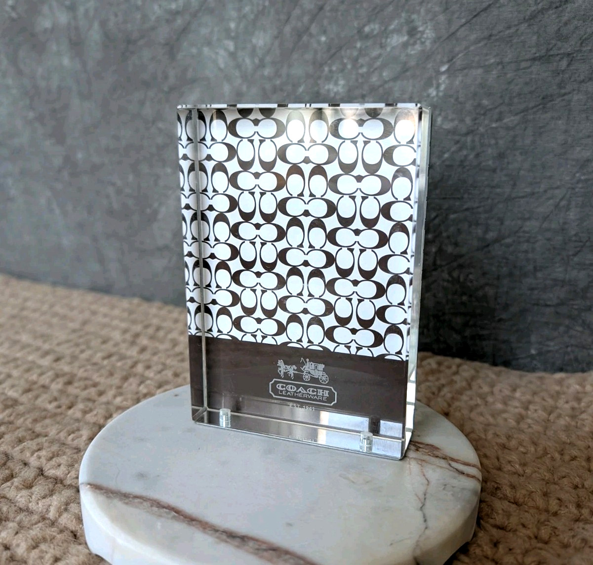 Vintage 2010 Coach Leatherware x NTT DoCoMo Signature C Acrylic & Metal Stand