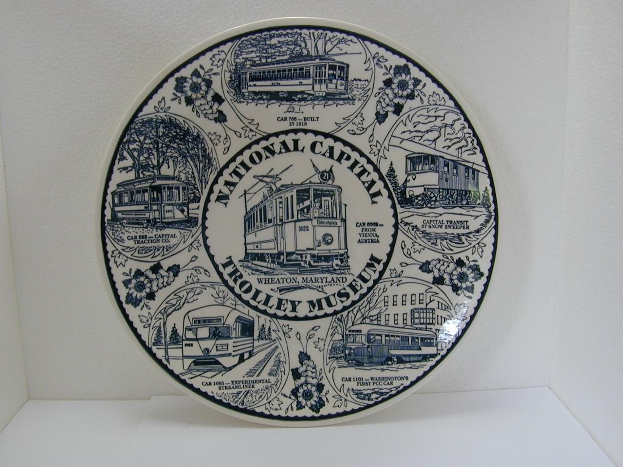 Vtg National Capital Trolley Museum Weaton MD Souvenir Plate Collector Ironstone