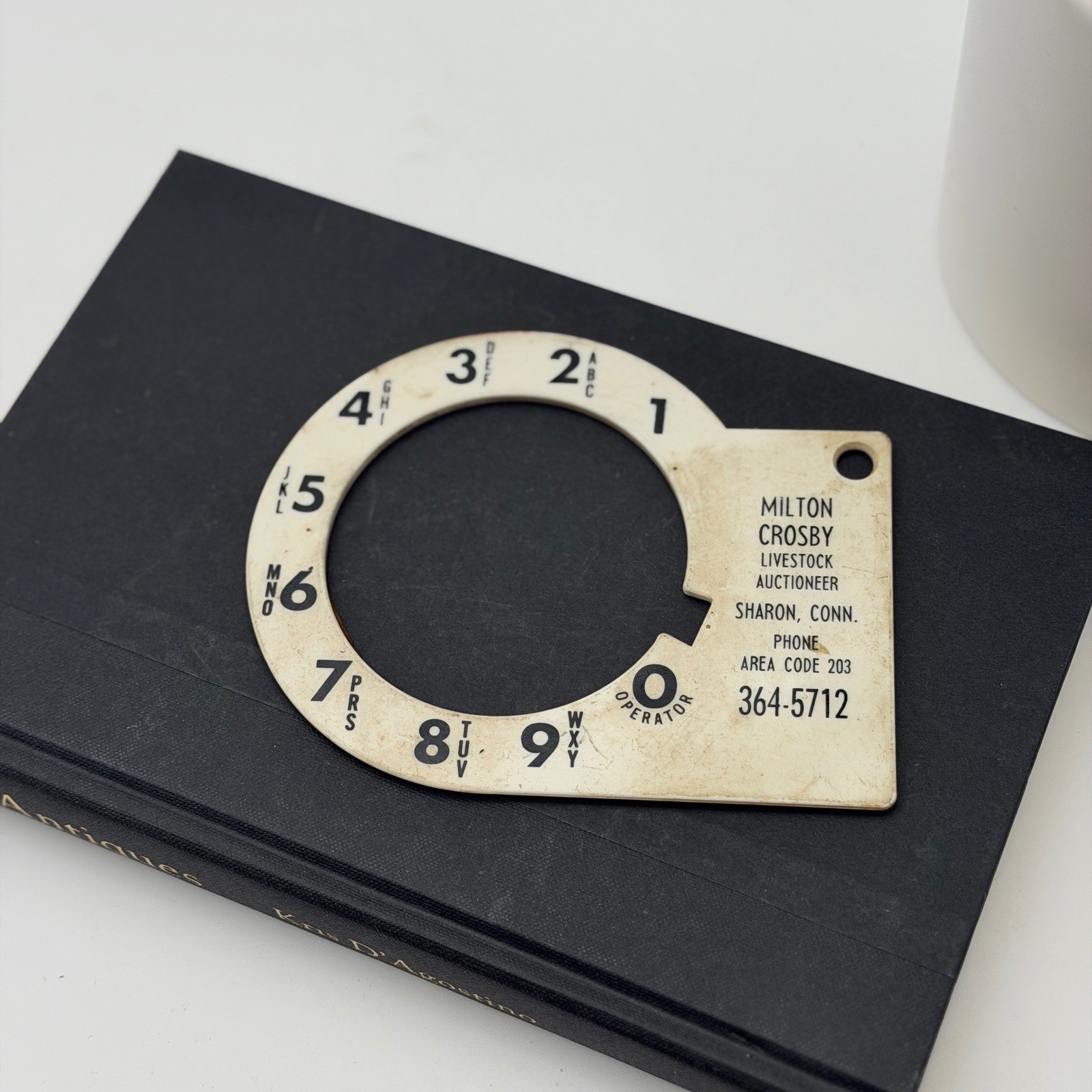 Vintage Milton Crosby Livestock Auctioneer Rotary Phone Dial Plate Sharon CT