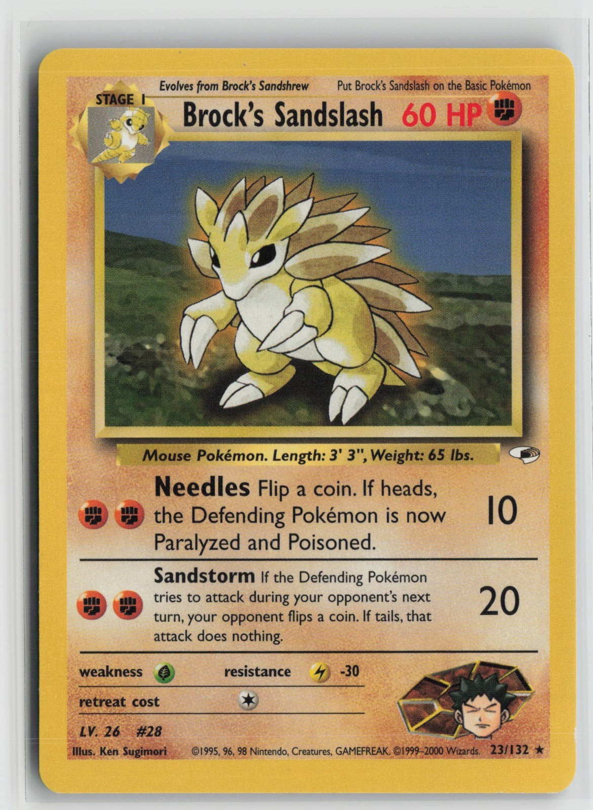Brock\'s Sandslash Rare Unlimited G1 023/132 NM