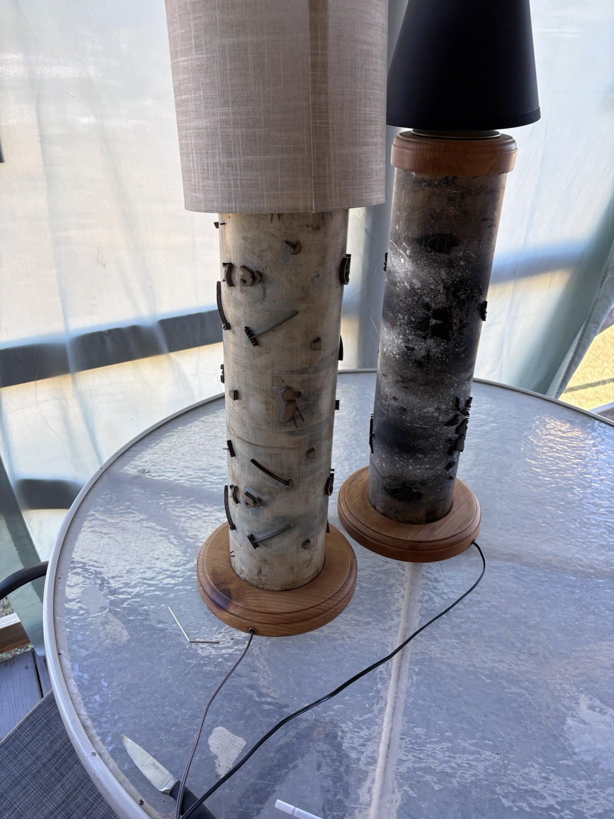 ***VINTAGE WALLPAPER ROLLER LAMPS***