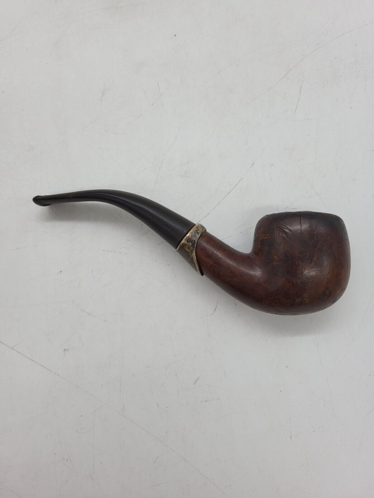 Vintage Reddish Brown Briarwood Apple Shape Wooden Tobacco Smoking Pipe