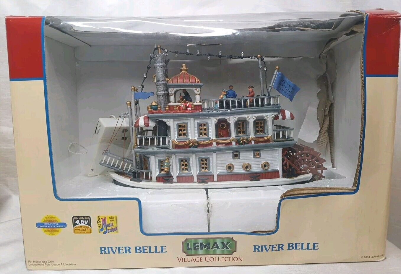 2004 Lemax Village Collection RIVER BELLE Christmas Lights Music Retired 