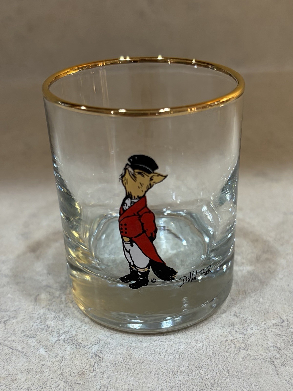 Vintage Snooty Fox Shot Glass MCM Barware Daniel Baer One Replacement Equestrian