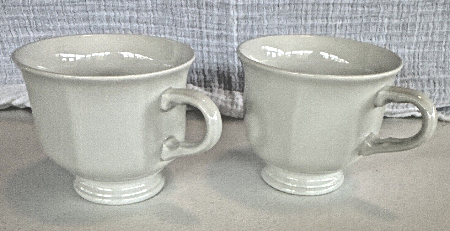 Set Of 2 Mikasa Continental F3000 Cups Coffee Teacup Tea White Footed Cup