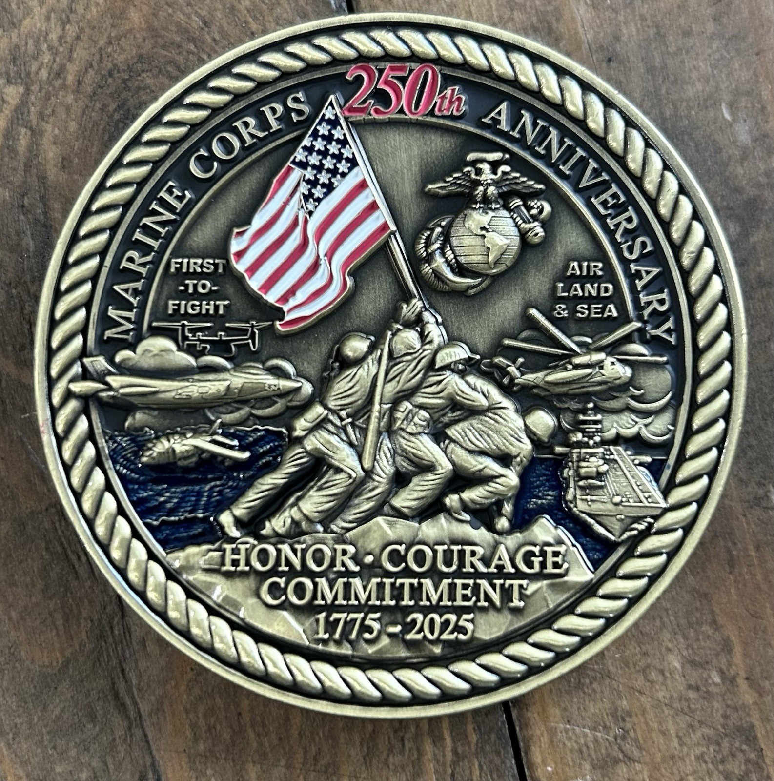250th Anniversary Challenge Coin United States Marine Corps 1775-2025 USMC