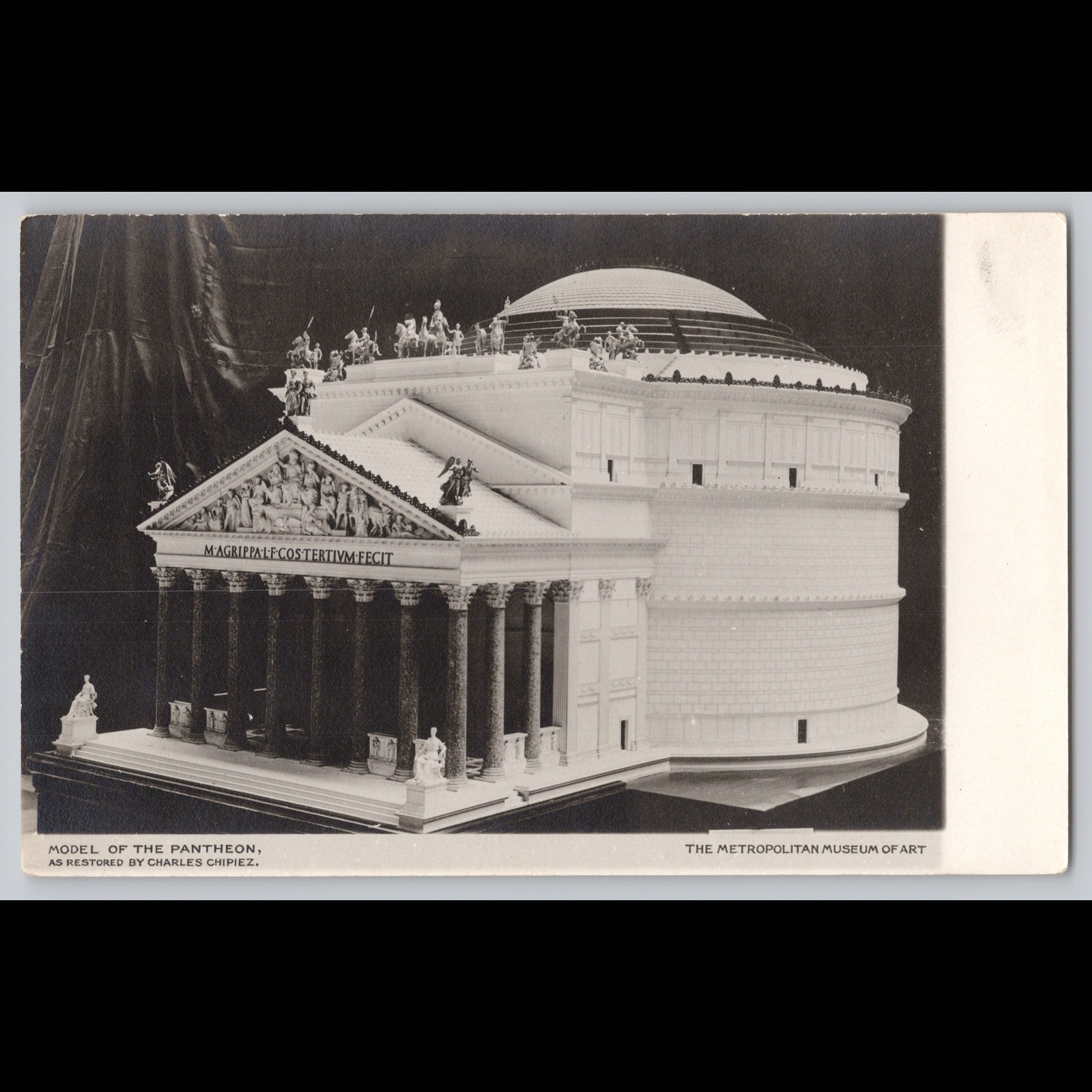 Postcard Model of the Pantheon Metropolitan Museum of Art New York