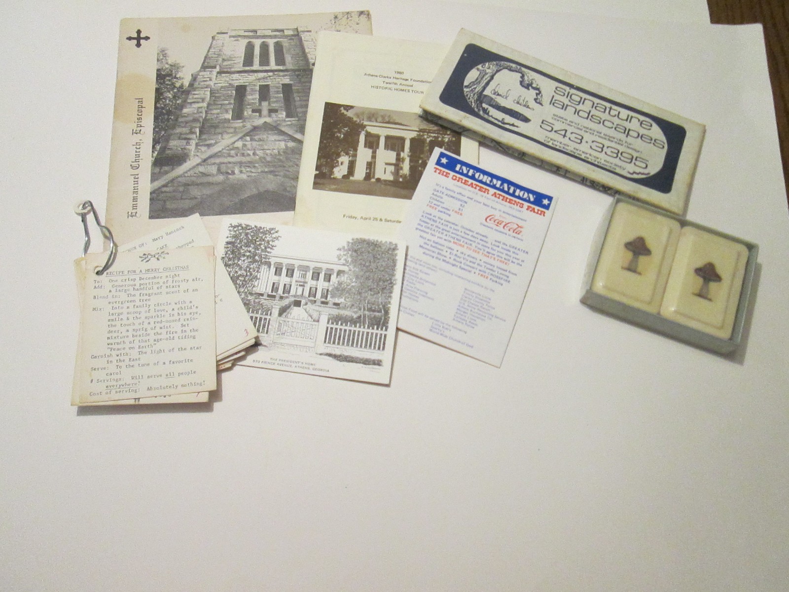 1980’s Athens GA Ephemera Bundle Home Tour Map UGA Invite Church Fair + Soap