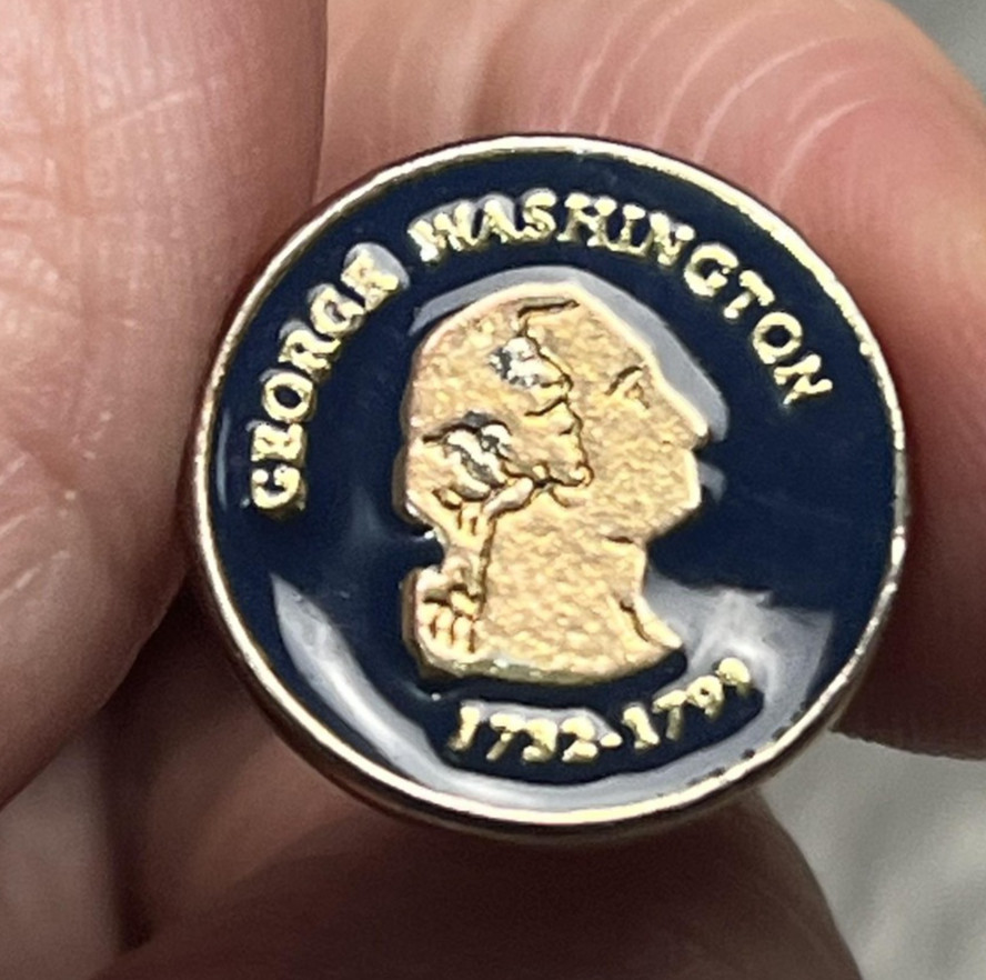 George Washington 1789-1797 Presidential Enamel Lapel Pin Round Blue Mini