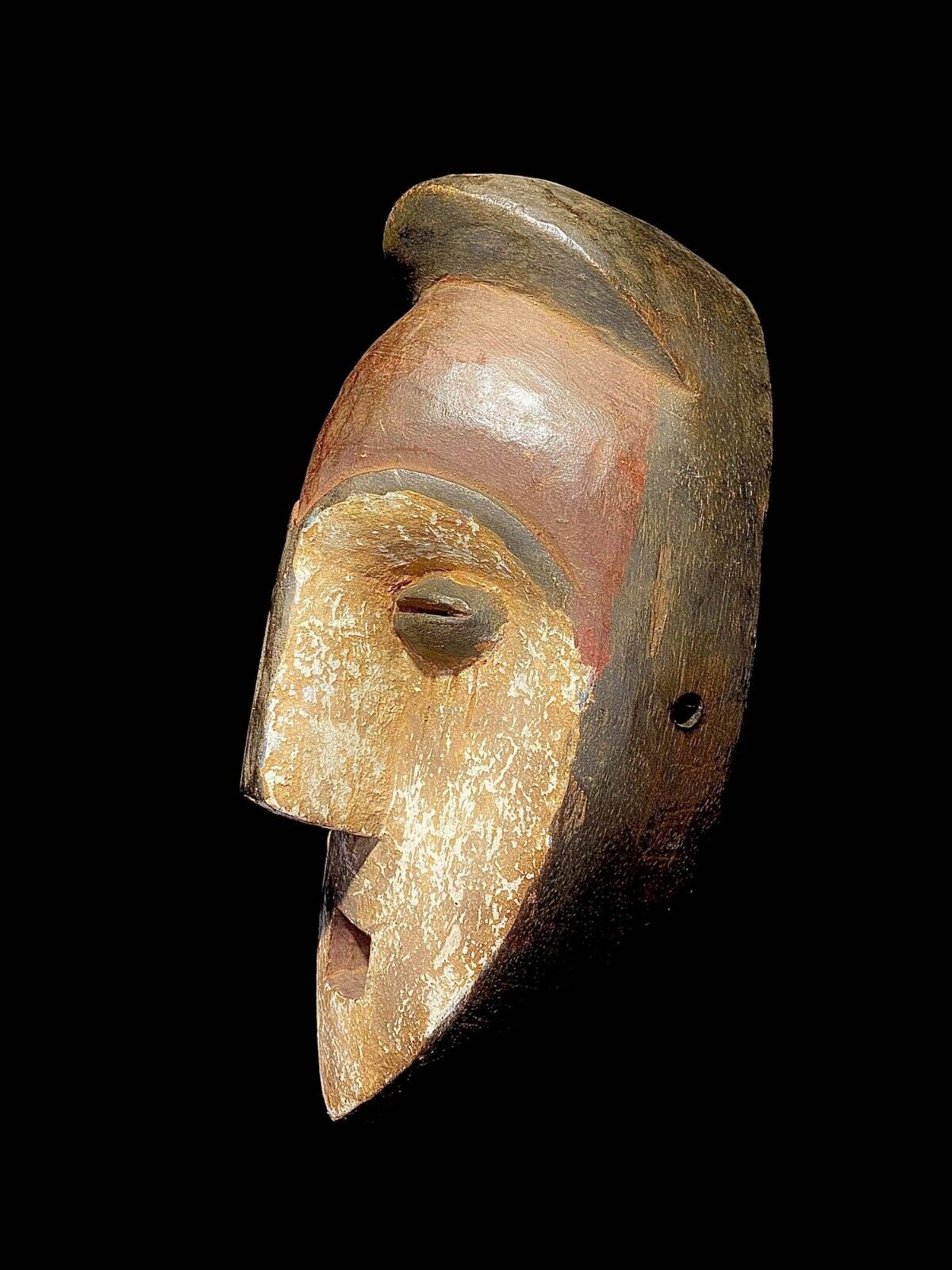 African mask tribal vintage Wood Carved Hanging famous Fang Nigil mask-6542