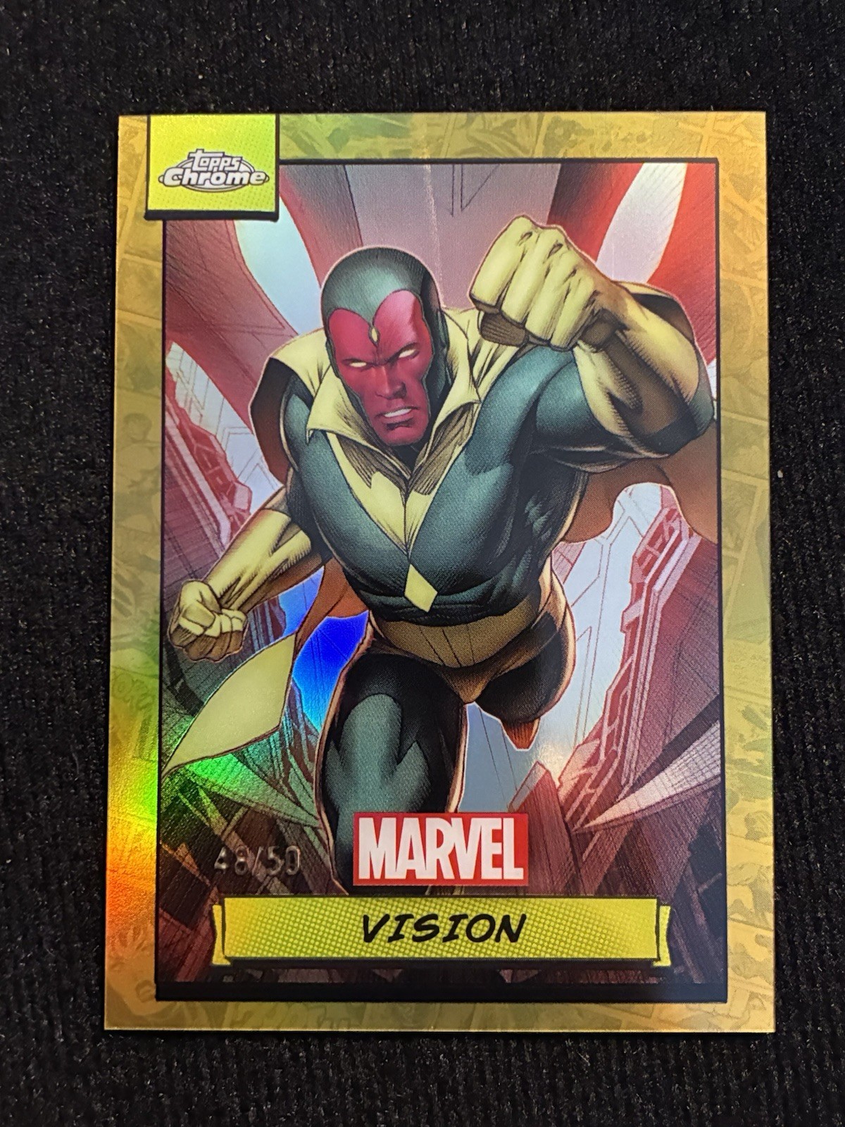 2024 Topps Chrome Marvel Vision Gold Refractor #/50 Description 
