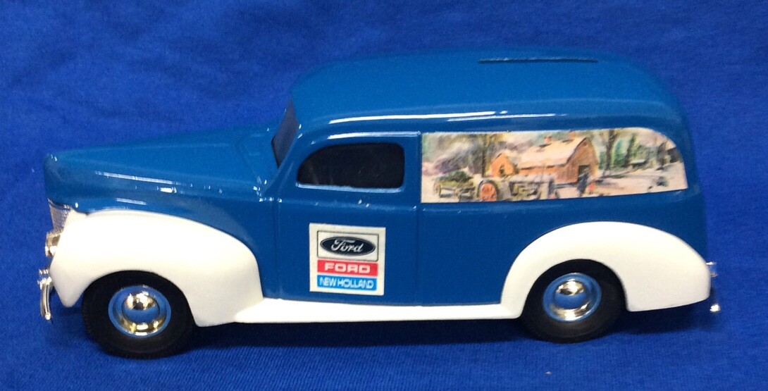 1940 Ford Panel Van Christmas Bank With Key, In Box, Ertl Die-cast Metal, B4