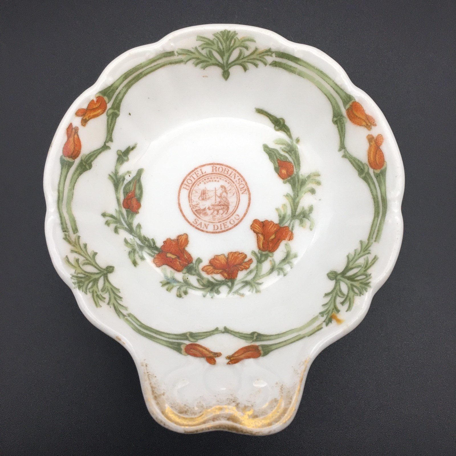 Hotel Robinson - San Diego - 1903 Era - Rare Hotel China Ice Cream Shell