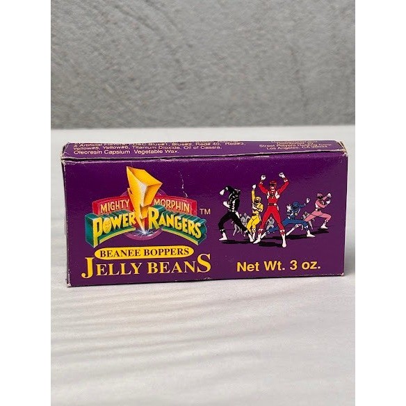 Vintage Mighty Morphin Power Rangers Beanee Boppers Jelly Bean Box 3oz 90s Toy