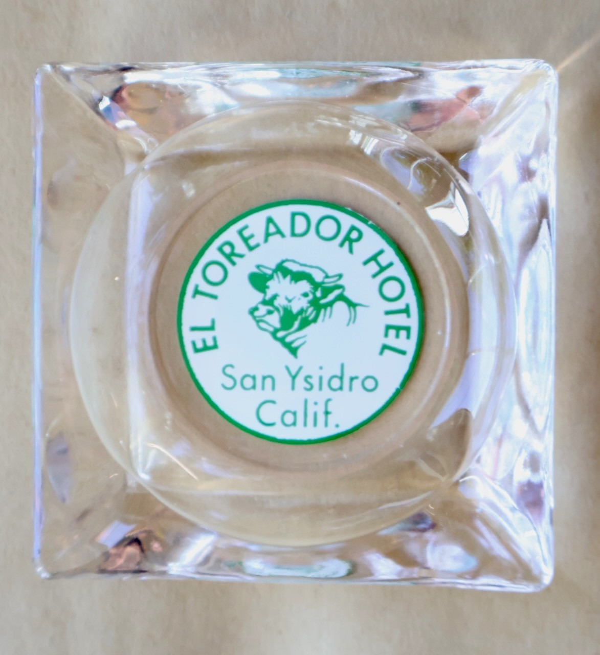 Vintage El Toreador Hotel - Motel San Ysidro, Calif. Glass Ashtray / MTT