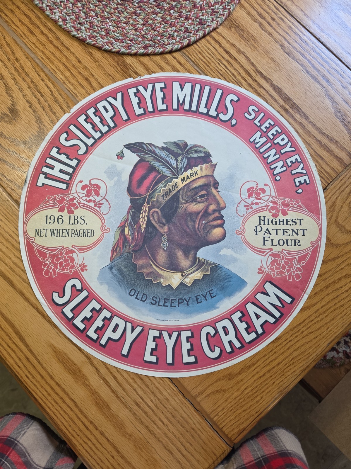 Old RARE, Sleepy Eye Mills, Patent FLOUR Label, Sleepy Eye Cream 16\