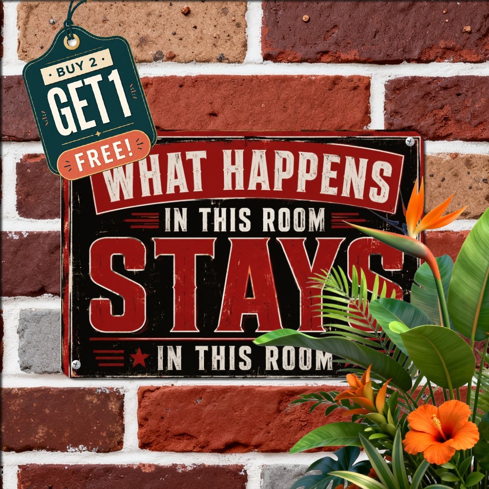 Weatherproof Wall Art Plaque Metal Tin Sign Vintage Home Room Wall Decor