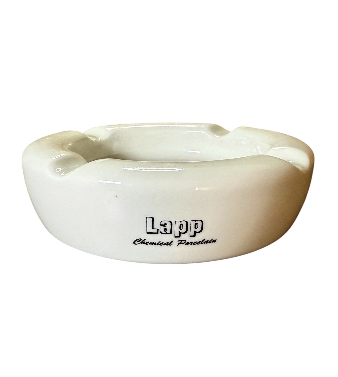 Vtg Lapp Chemical Porcelain Insulator Advertising Ashtray MCM Ca. 1940-1968