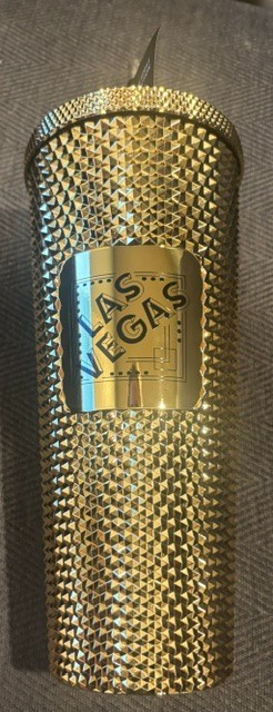 Starbucks Las Vegas Nevada Gold Studded Tumbler 24 oz Venti Cold Cup BRAND NEW