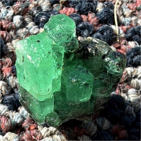 Radiant Emerald from Nigeria, Thumbnail Specimen, Mini Cluster