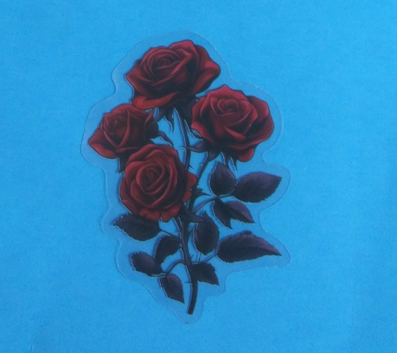Beautiful Red Roses Transparent Sticker 2.38\