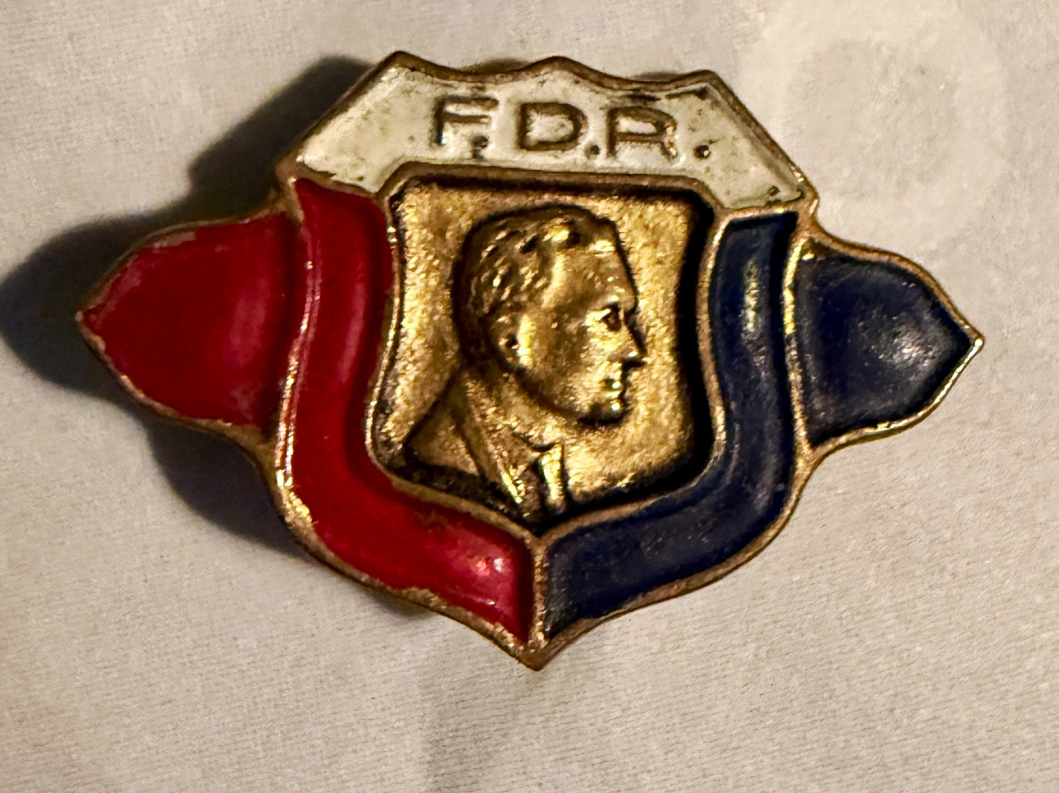 Vintage FDR Franklin D Roosevelt Enamel Campaign Pins Political Lot of 2