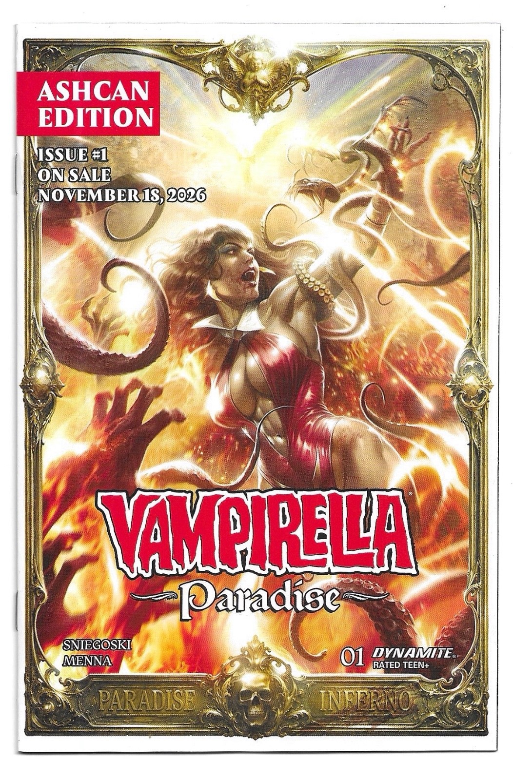 VAMPIRELLA PARADISE #1 2026 Dynamite ASHCAN Preview Edition * Sniegoski & Menna